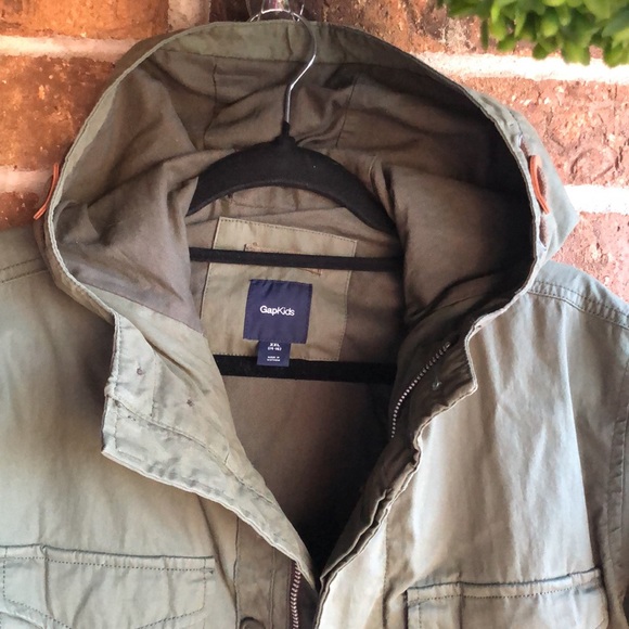 GAP Military Utility Green Jacket with Hood - Picture 2 of 7